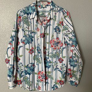 NWOT, Coldwater Creek Women’s Sz 8 Blouse, Long Sleeve, Button Cuffs, Floral